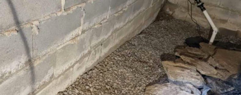 After: the same trench filled with clean gravel